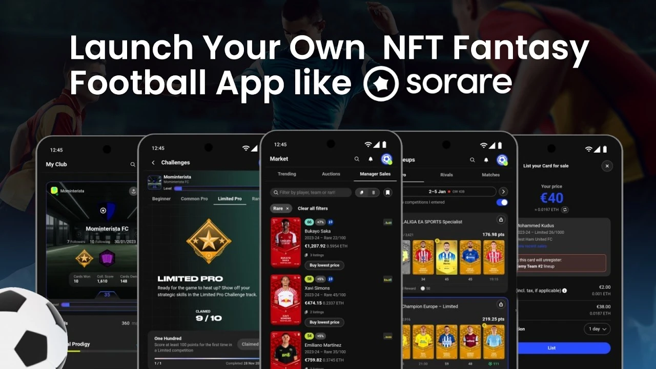 Launch Your Own NFT Fantasy Football App Like Sorare in 2025